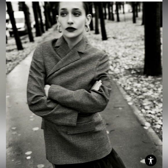 ZARA OVERSIZED PLAID BLAZER ZW COLLECTION Women’s Size M Career Officecore - Picture 4 of 9